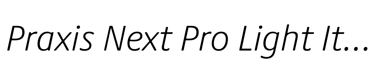 Praxis Next Pro Light Italic